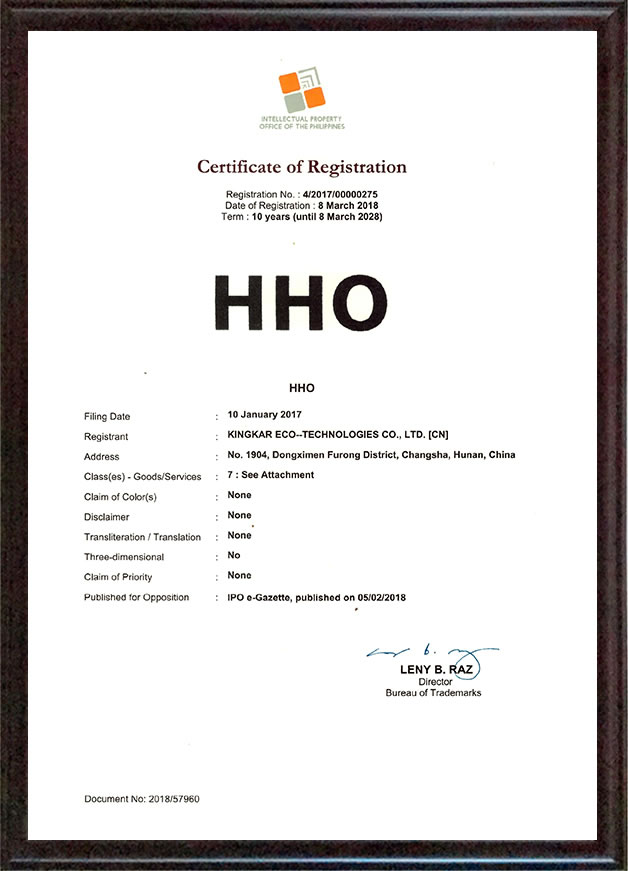 HHO trademark registration in Philippines