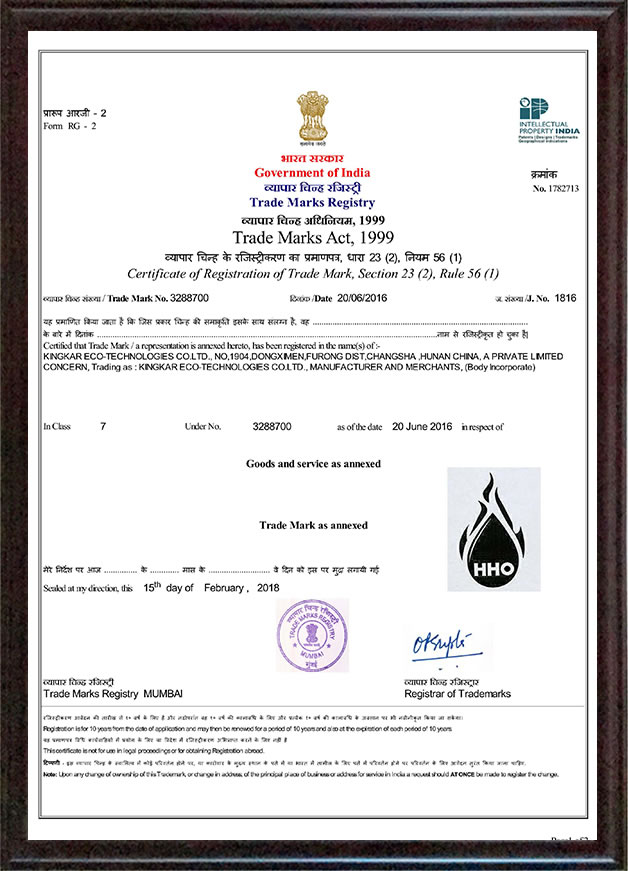 HHO trademark registration in India